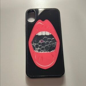 Black and Pink Lips Phone Case- iPhone X/Xs